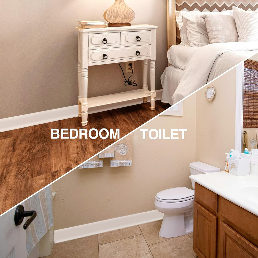 White Wall Molding Trim 6 Inch x 20 Feet, Wall Base Baseboard Molding Trim Fl...