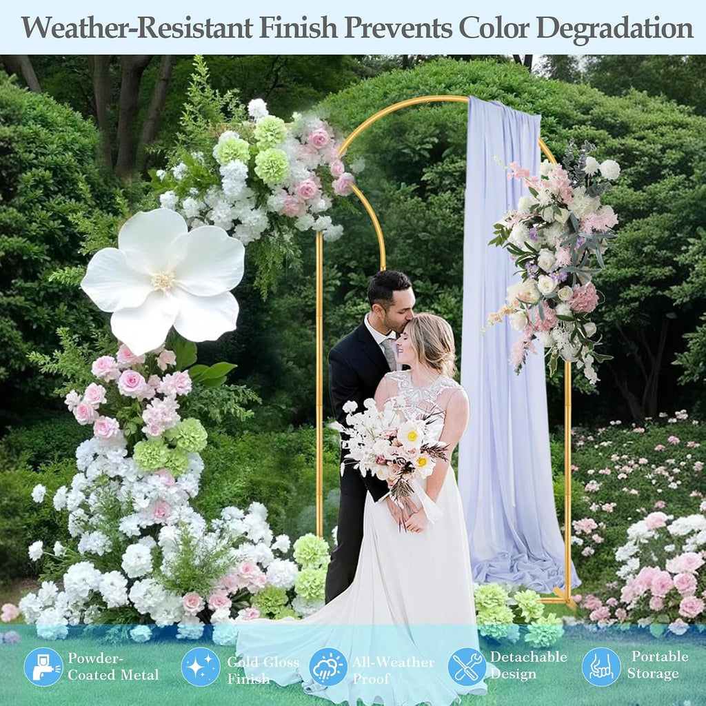 7.2FT 6FT Arch Backdrop Stand, Wedding Arch with Base Set of 2 for Birthday
