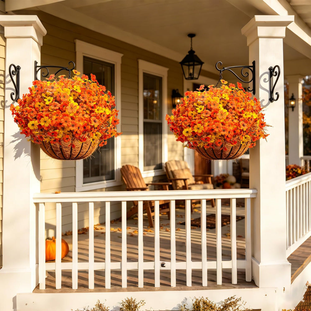 Grunyia 20 Bundles Artificial Outdoors Flowers (Yellow Orange)