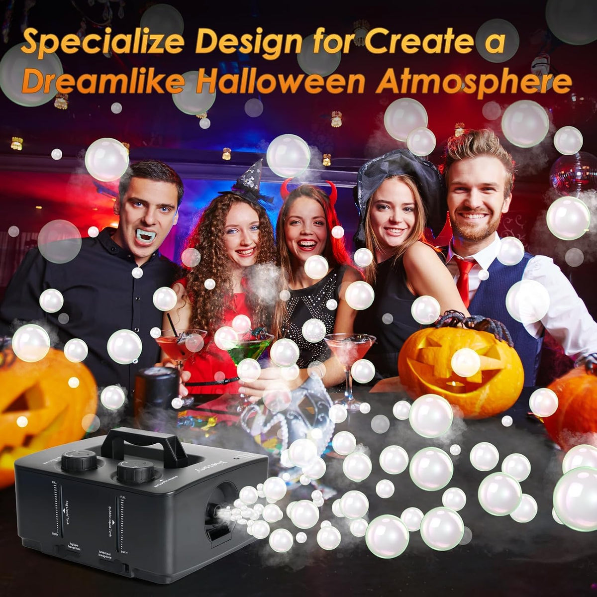 blessny 2 in 1 Fog Bubble Machine for Stage Party Halloween