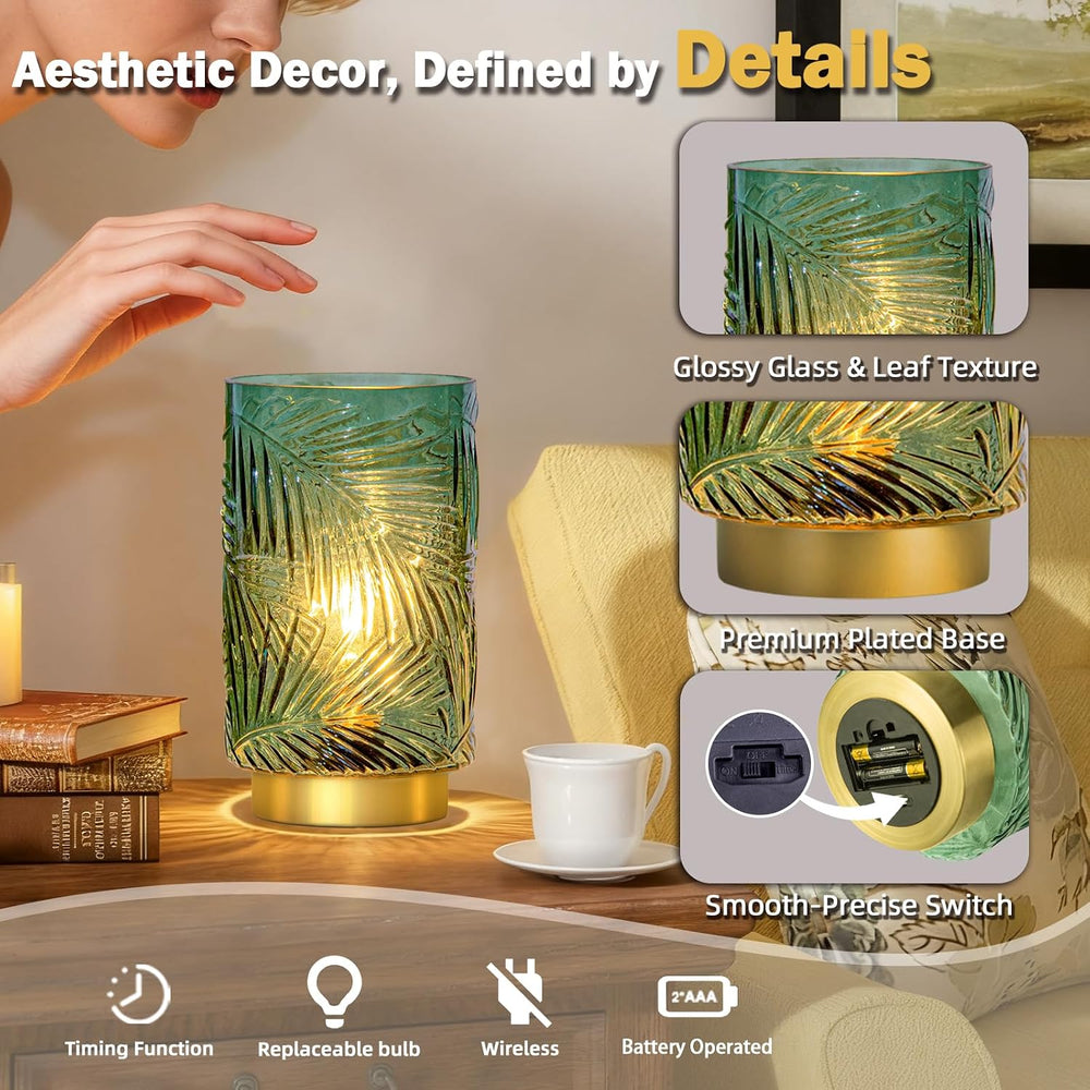 MJ PREMIER Battery Operated Lamp with Timer, Cordless Table Lamp Decorative
