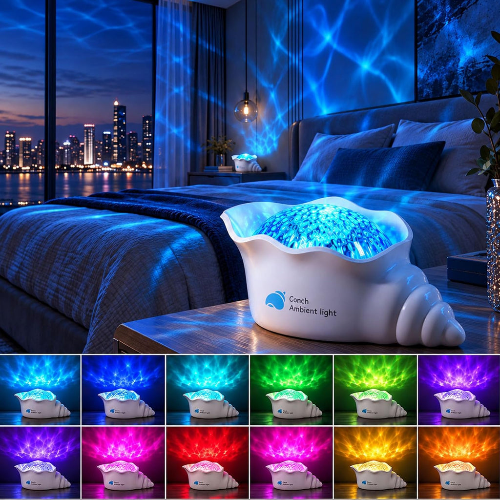 conch ocean wave projector for room decor |, side view