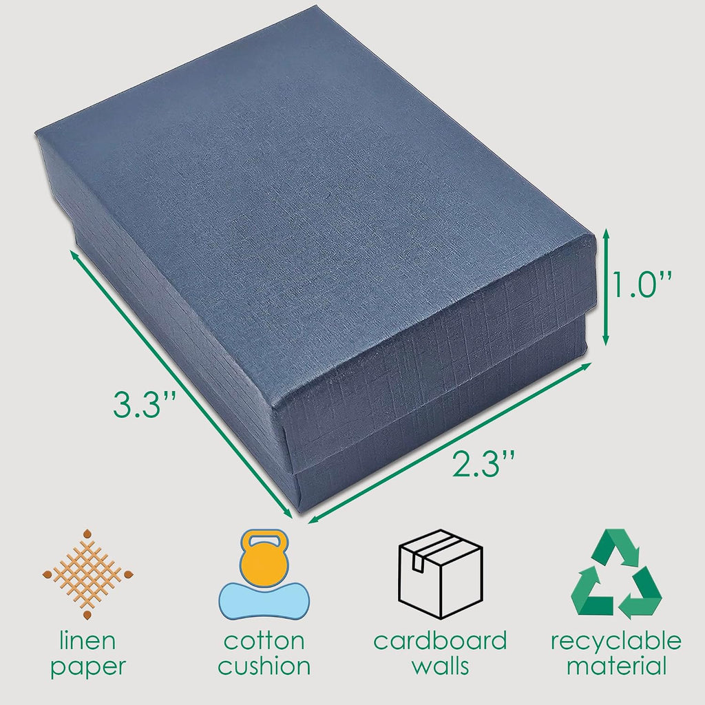 thedisplayguys 100pc cardboard linen paper jewelry gift boxes, close-up detail