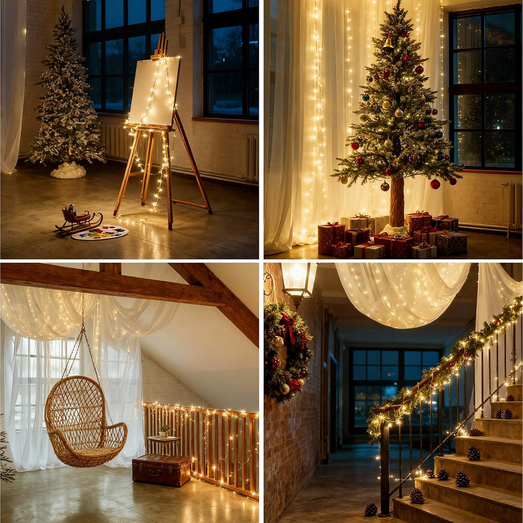 dailyart 2000led fairy lights 130ft christmas lights with, front angle view