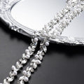Novani Pearls Silver Rhinestones Trim Chain 3 Yards（T214,3Y）