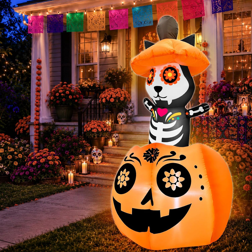 5 ft day of the dead inflatable animated, package contents