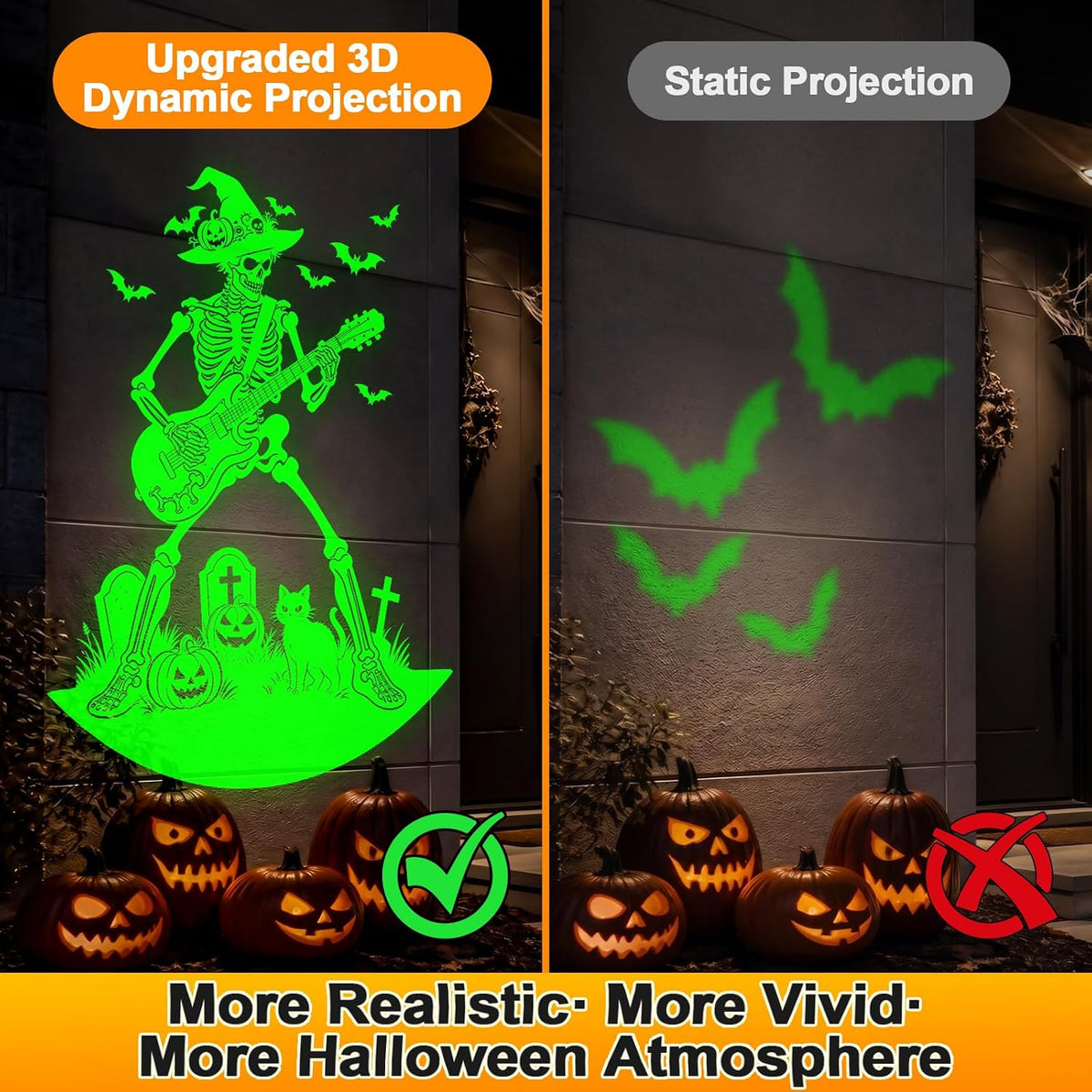 12-in-1 Halloween Projector Lights Outdoor, Dynamic Projection Light