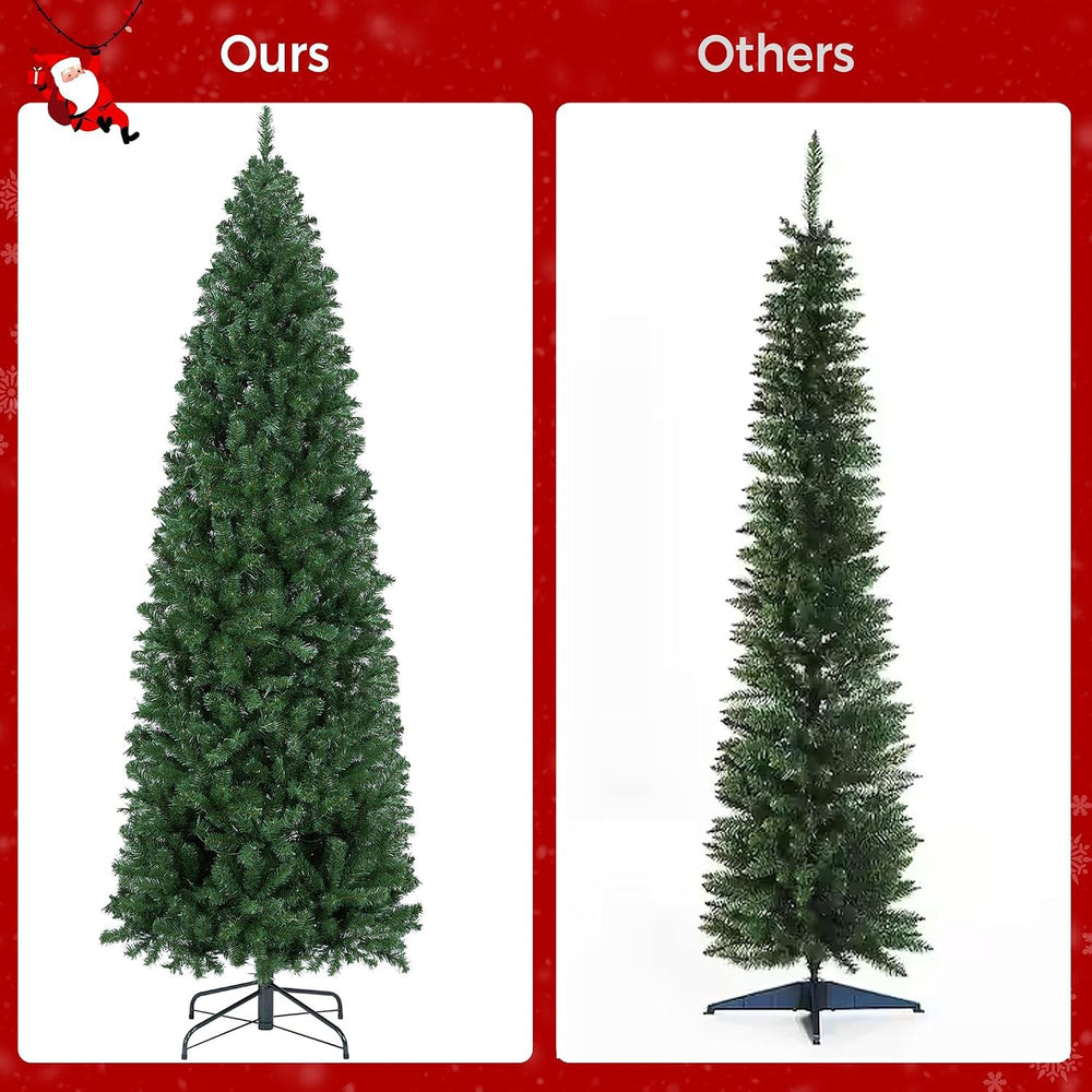 Yaheetech 9ft Pre-lit Pencil Artificial Christmas Tree, Green