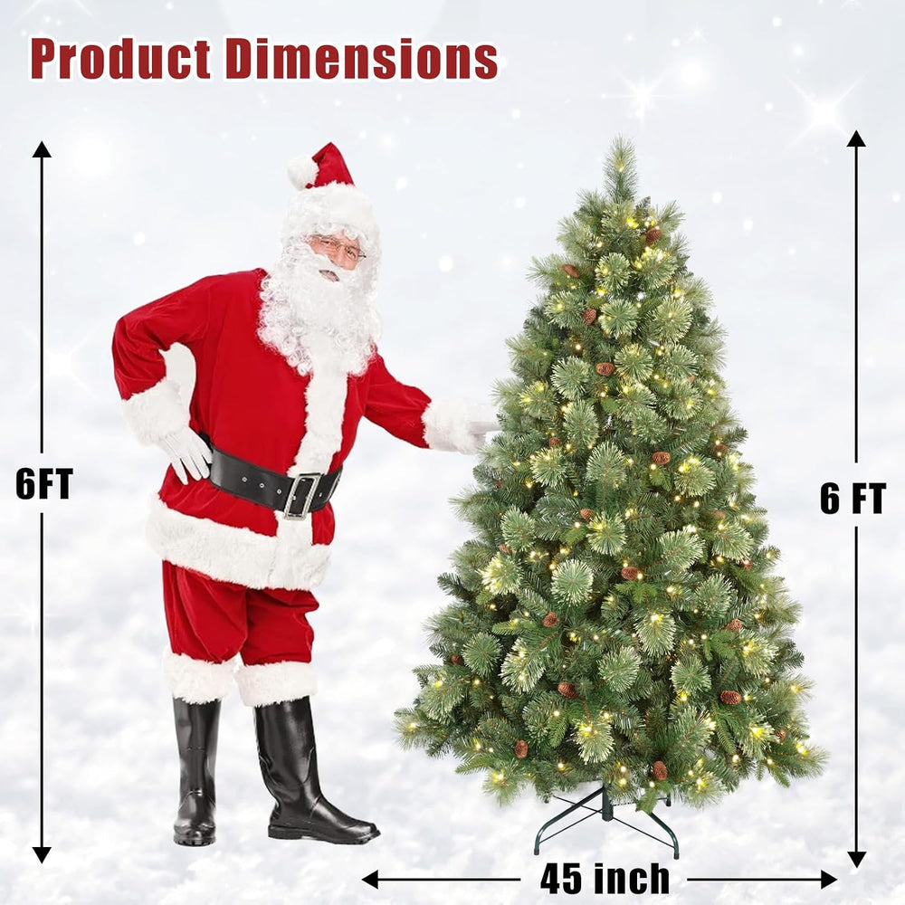 Kadunmina 6ft Pre-Lit Carolina Pine Christmas Tree, 410 Warm White Lights