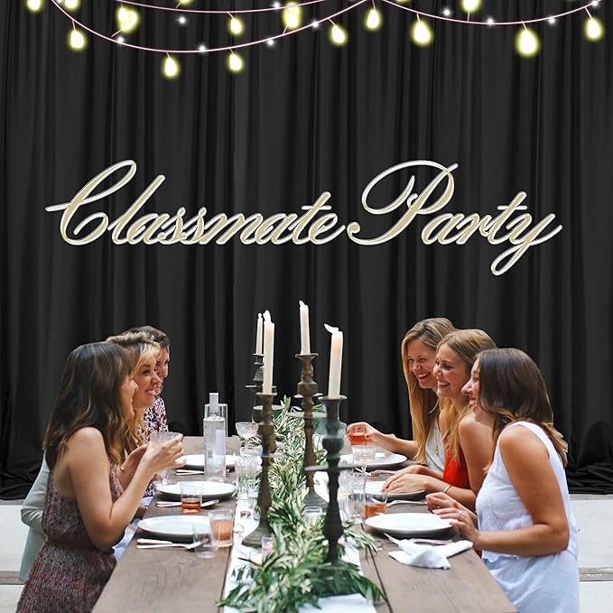 MEETSKY 10ft x 7ft Black Backdrop Curtain for Parties Black Rod Pocket Backdrop Photo Curtains Backdrop Drapes Fabric Decoration for Birthday Party Decor for Boys Teens Men, 5ft x 7ft, 2 Panels