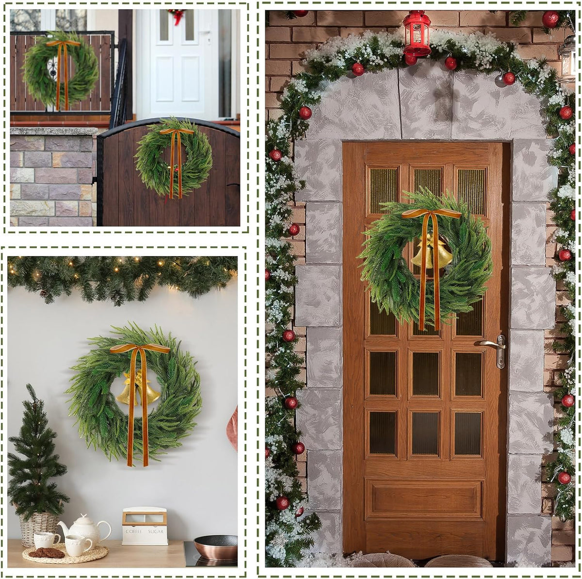 20 inch artificial christmas norfolk pine wreath, package contents