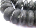 The Bead Chest Jumbo Rondelle Recycled Glass Beads: Extra Large African Disk Home Decor Beads for DIY Jewelry, Coffee Table, and Interior Design (Black)