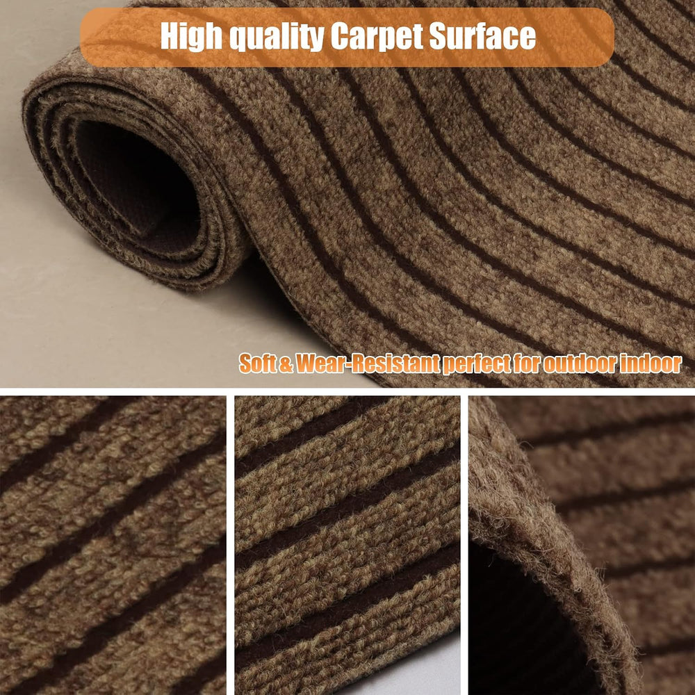 Weidear Hallway Runner Rug Non Slip-2 x 5Ft, Brown Stripe