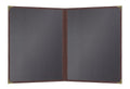Goodsmart Pajco Style Restaurant Menu Covers – Pack of 10, Side-Loading Menu Holders, Single Stitched Edge, Clear Vinyl Menu Sleeves, Leatherette Trim, Gold Corners, Burgundy, 2 View (8.5" x 11")