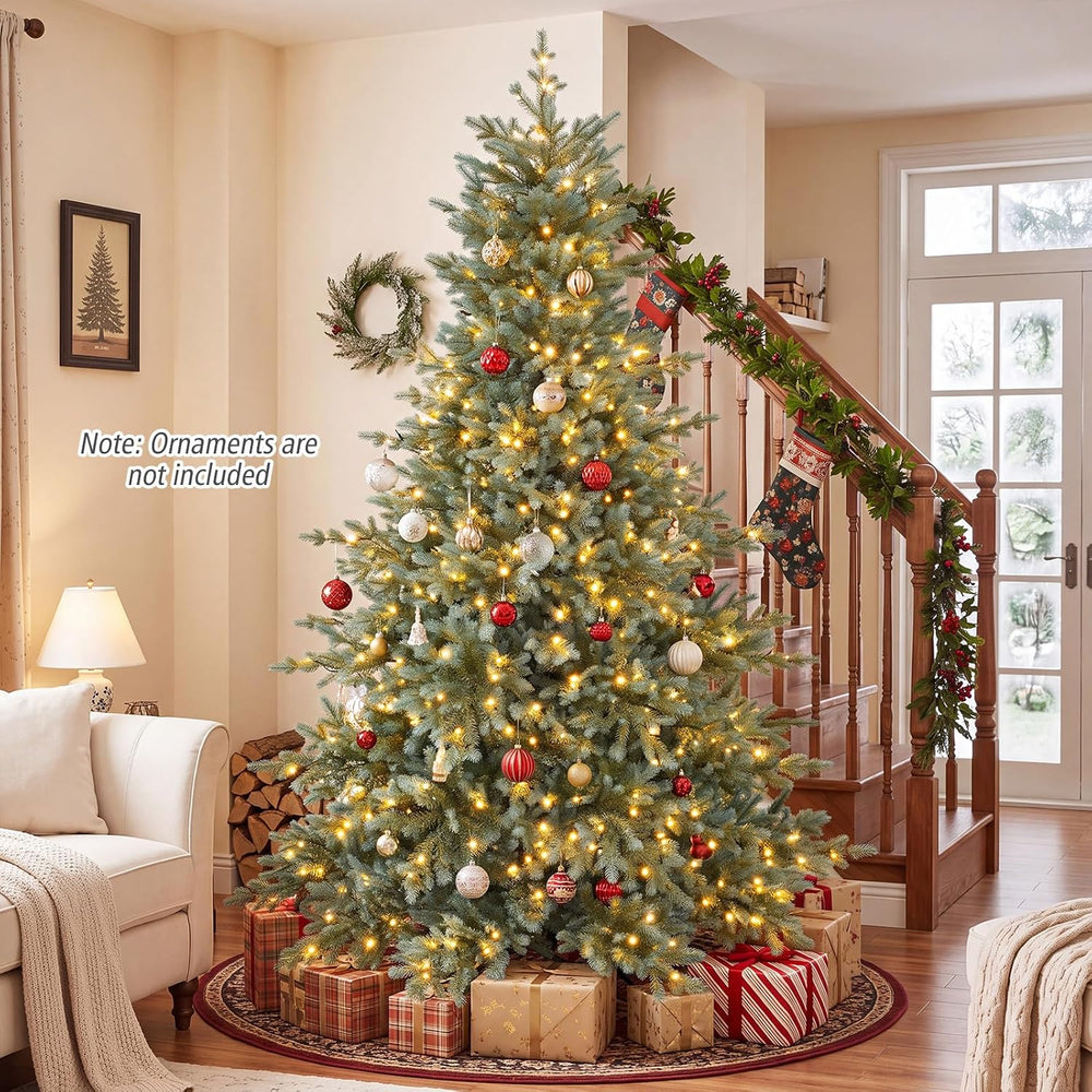 Goplus 7ft Pre-Lit Aspen Christmas Tree with 865 Full PE Branch Tips