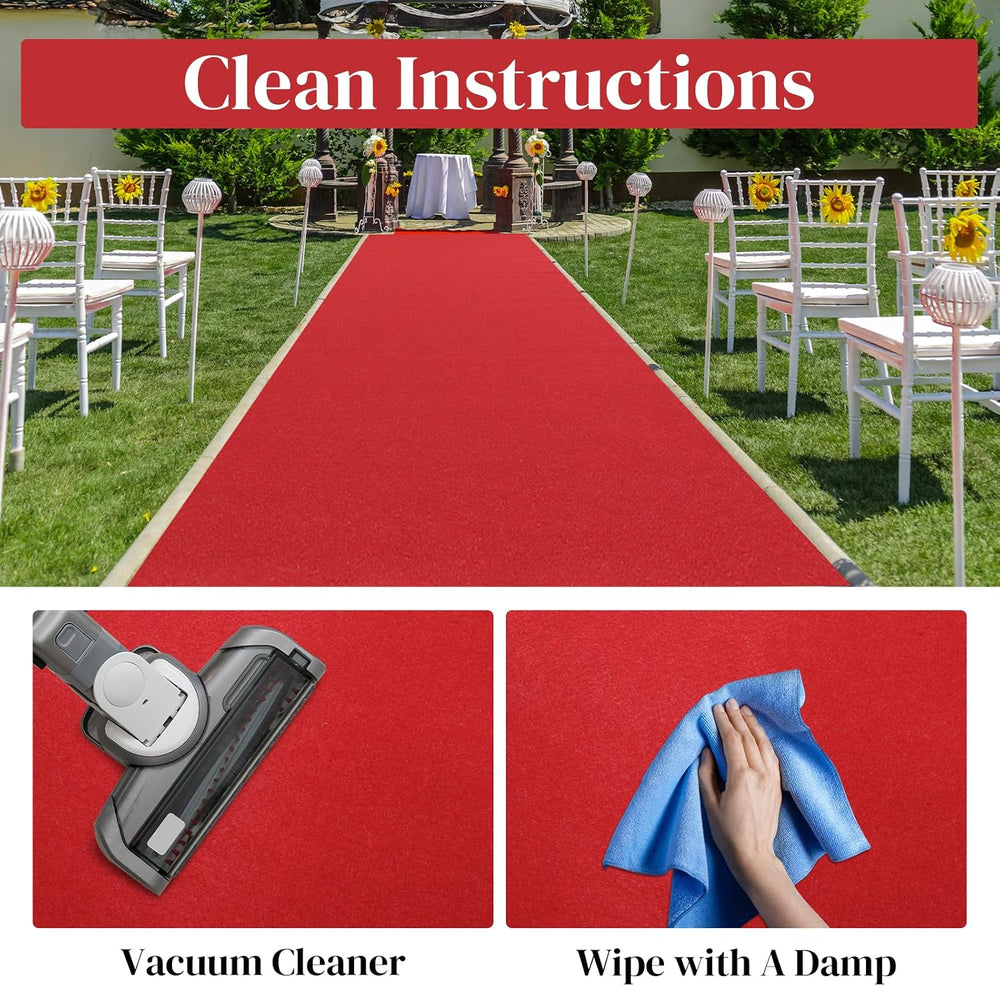 HOMBYS 350 GSM Red Carpet Runner for Party and Events, 2.6 x 20 ft Non-Slip A...
