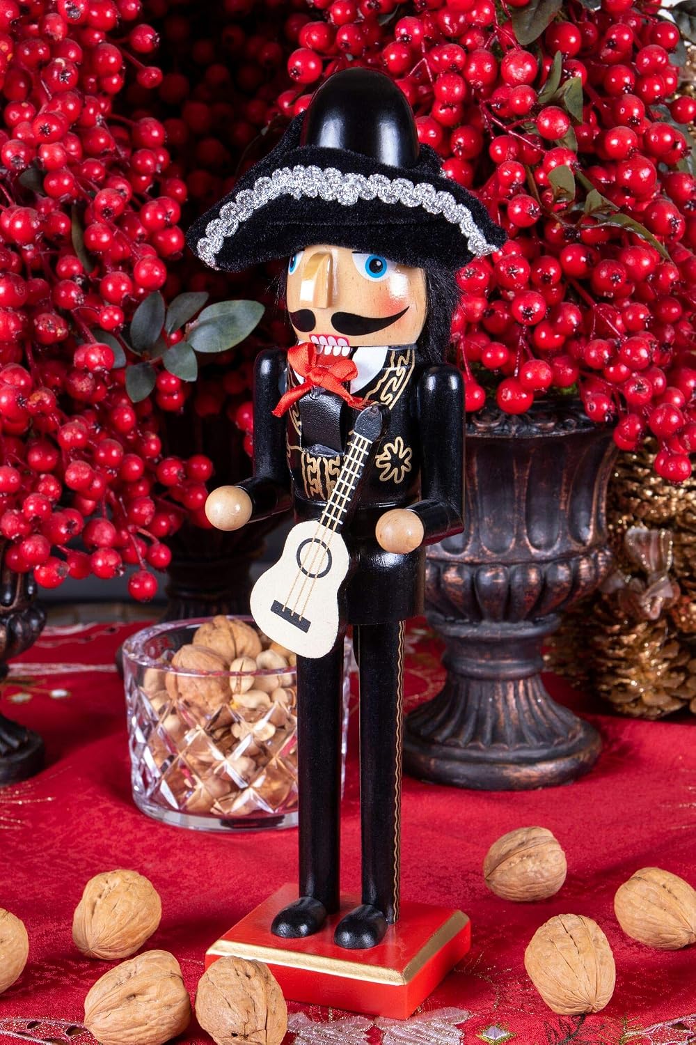 clever creations mariachi 14 inch traditional wooden nutcracker, side view