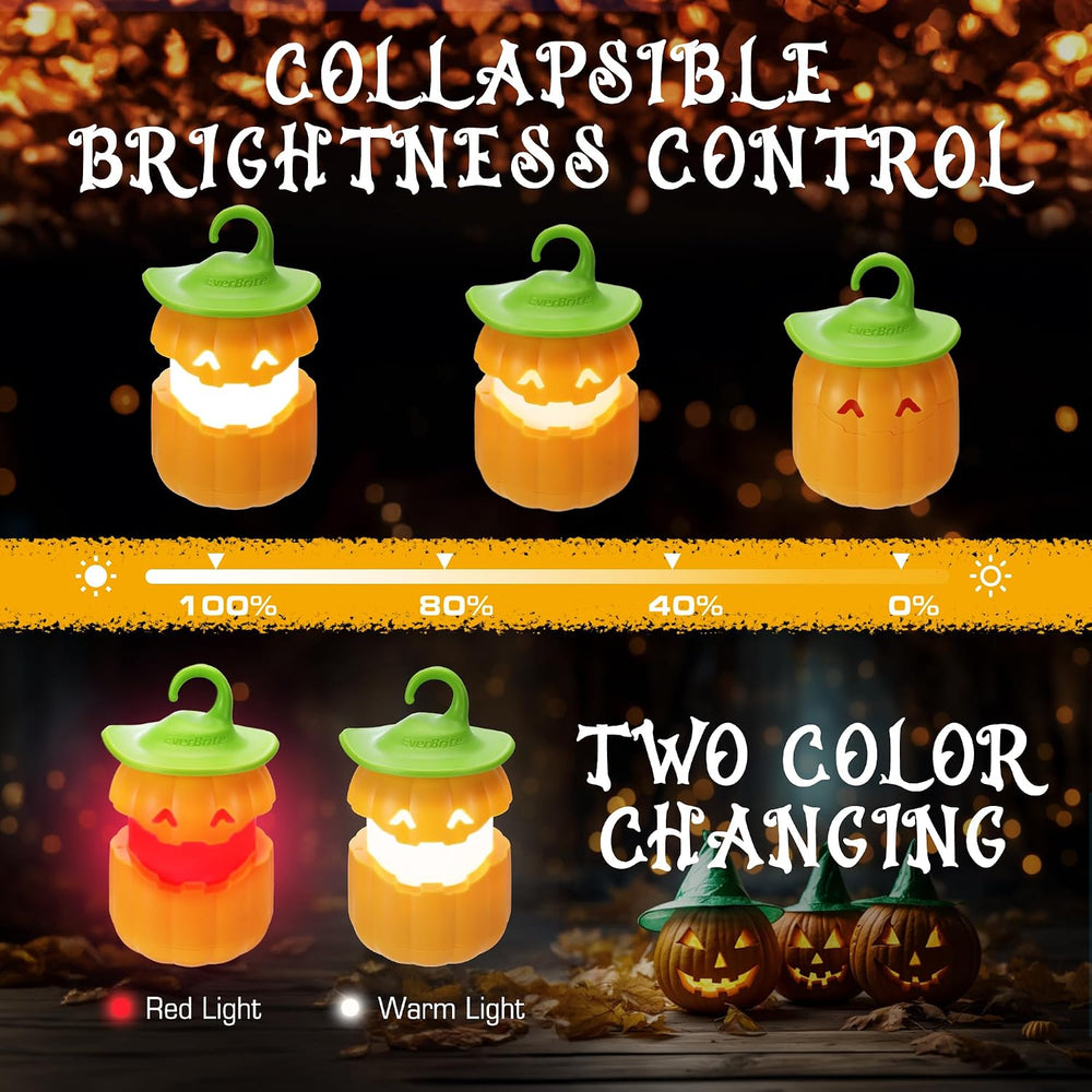 EverBrite 6-Pack Halloween Pumpkin Lantern, Collapsible Light up Pumpkins