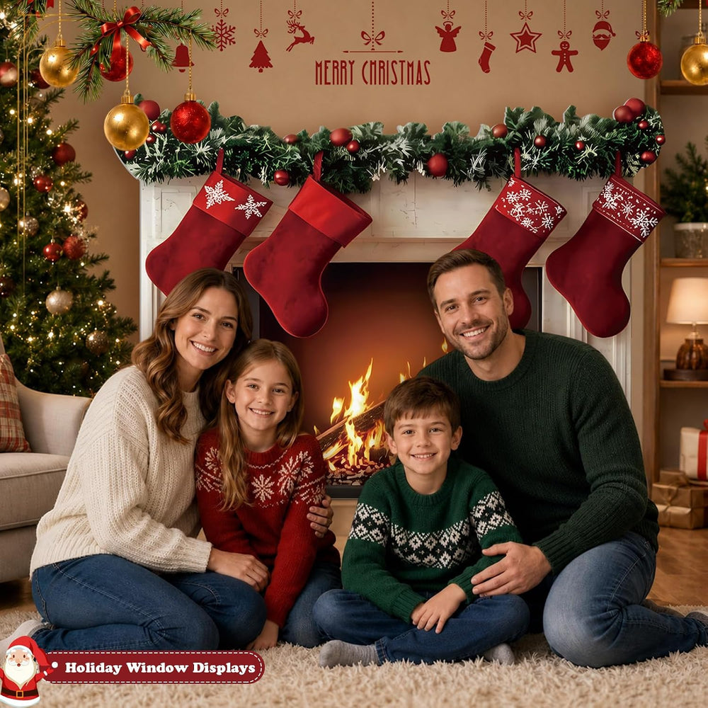 3.9 ft Christmas Fireplace Cardboard Cutout, Photo Prop Standee Sign