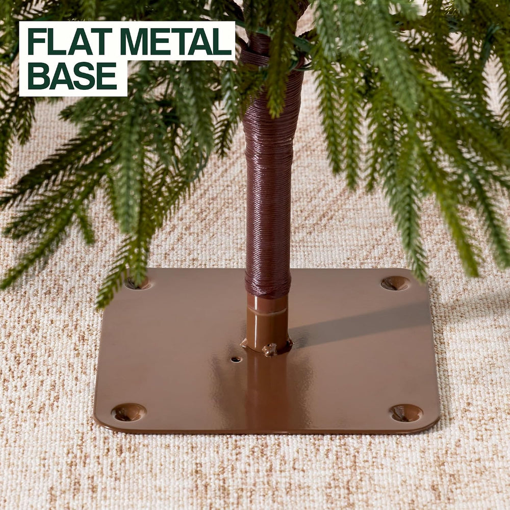 Kazeila Unlit 7 ft Slim Christmas Tree with Metal Plate Base