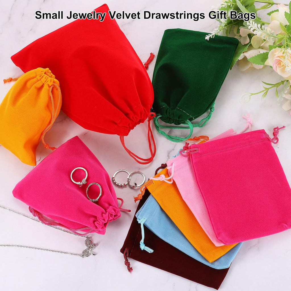 uxcell 25 pcs velvet drawstring bag, 8 x, package contents