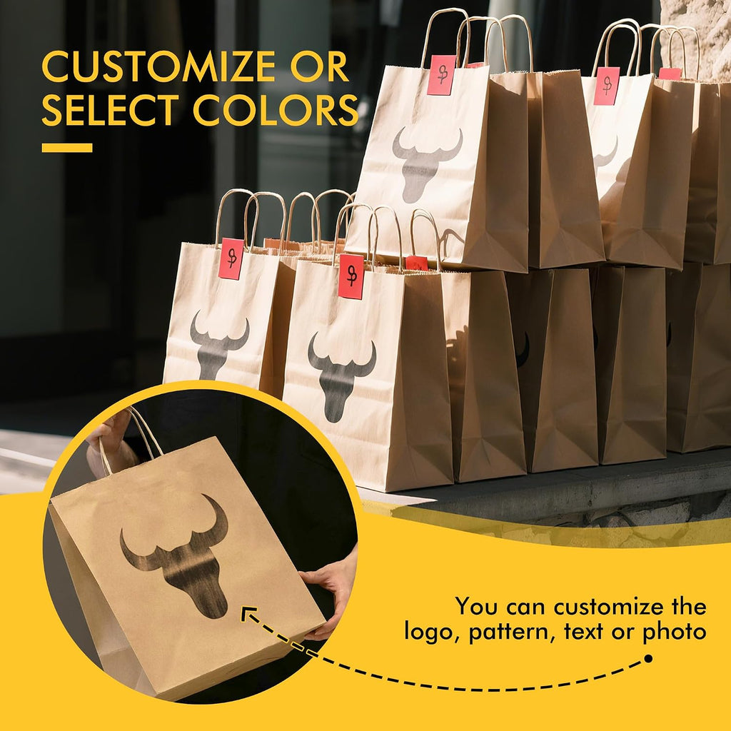 racetop large brown kraft paper bags 100 pack on a desk or shelf