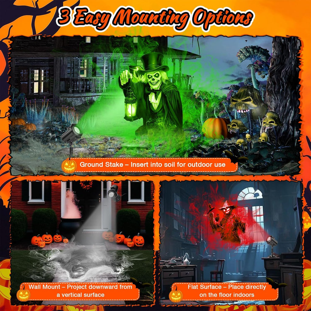 12 in 1 halloween decorations outdoor 3d dynamic on a desk or shelf