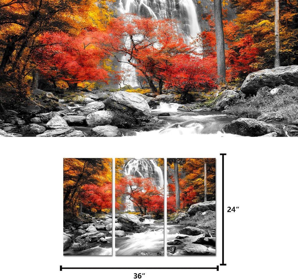 visual art decor 3 pieces black white red, close-up detail