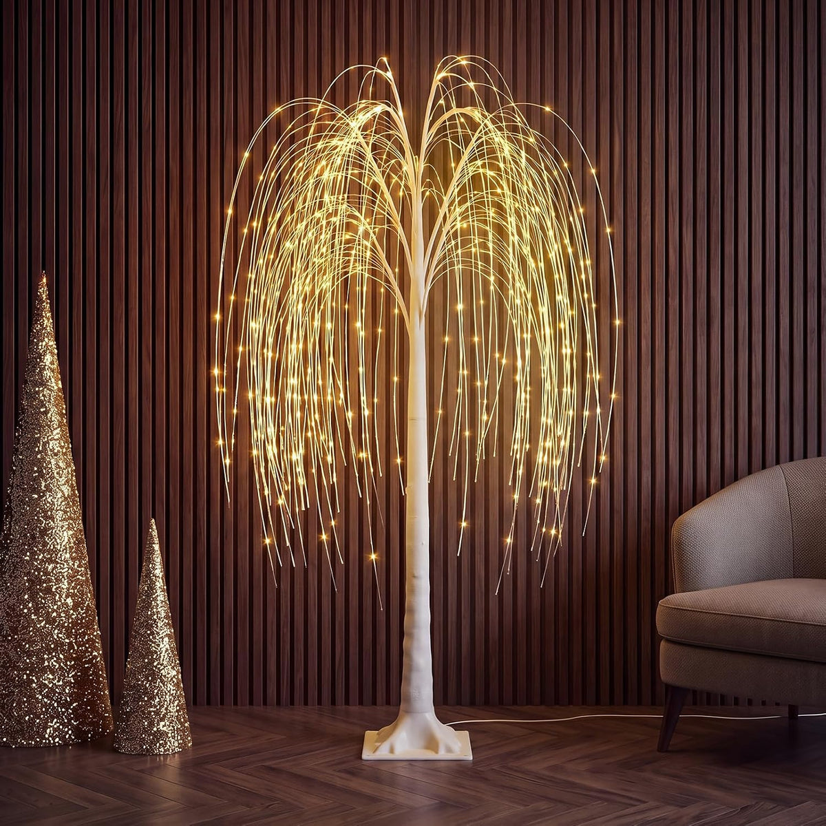 5ft lighted weeping willow tree, 216 led artificial, package contents