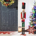 Glitzhome 42" H Christmas Nutcracker Decor Wooden Nutcracker Ornaments Drummer Soldier Nutcracker Figures Traditional Christmas Decor for Indoor and Outdoor