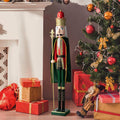 Glitzhome 42" H Large Nutcracker Christmas Decor Wooden Nutcracker Ornaments King Nutcracker Figures with Velvet Cloak Traditional Christmas Decor for Indoor and Outdoor