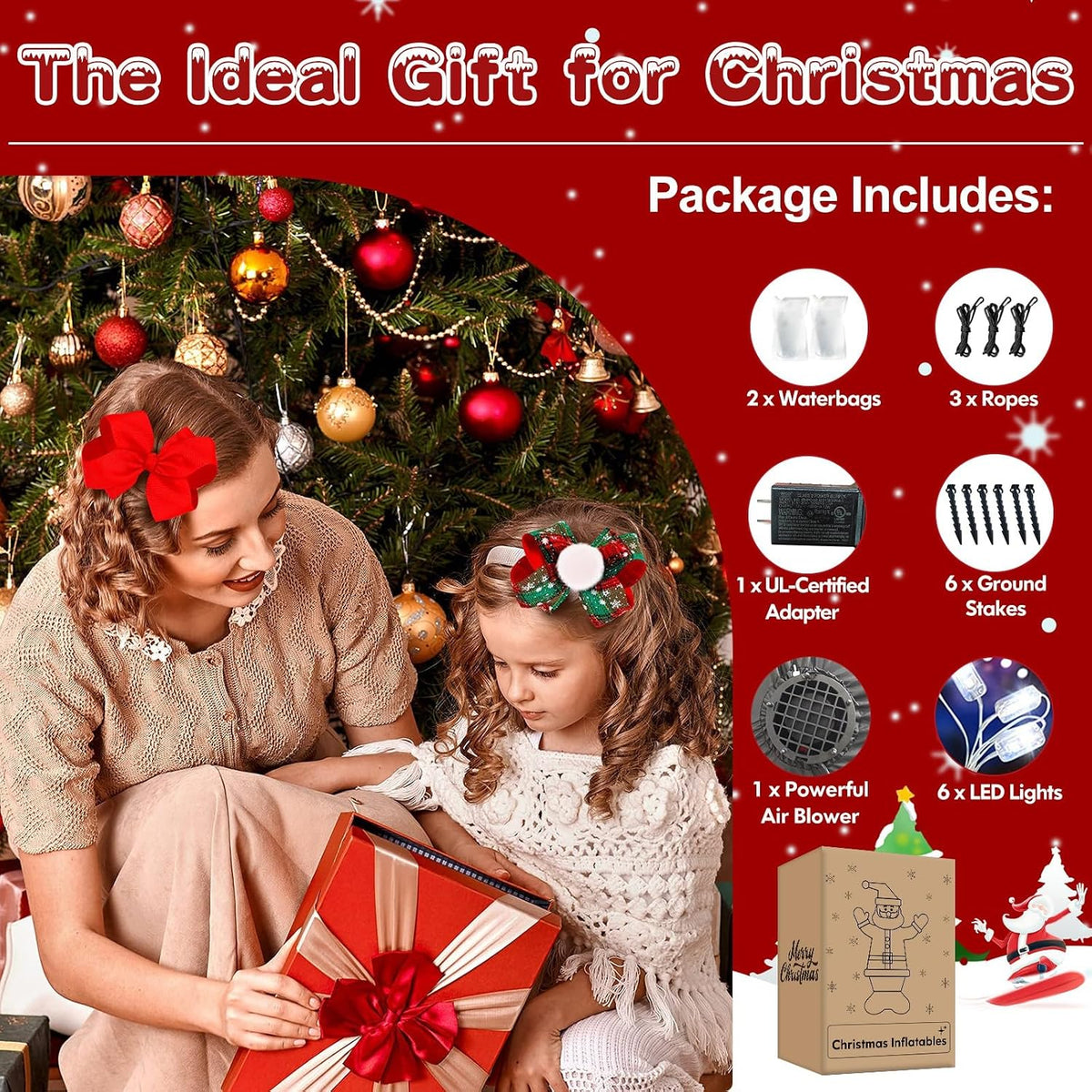Danxilu 14FT Christmas Inflatable Santa with Wreath Outdoor Decoration