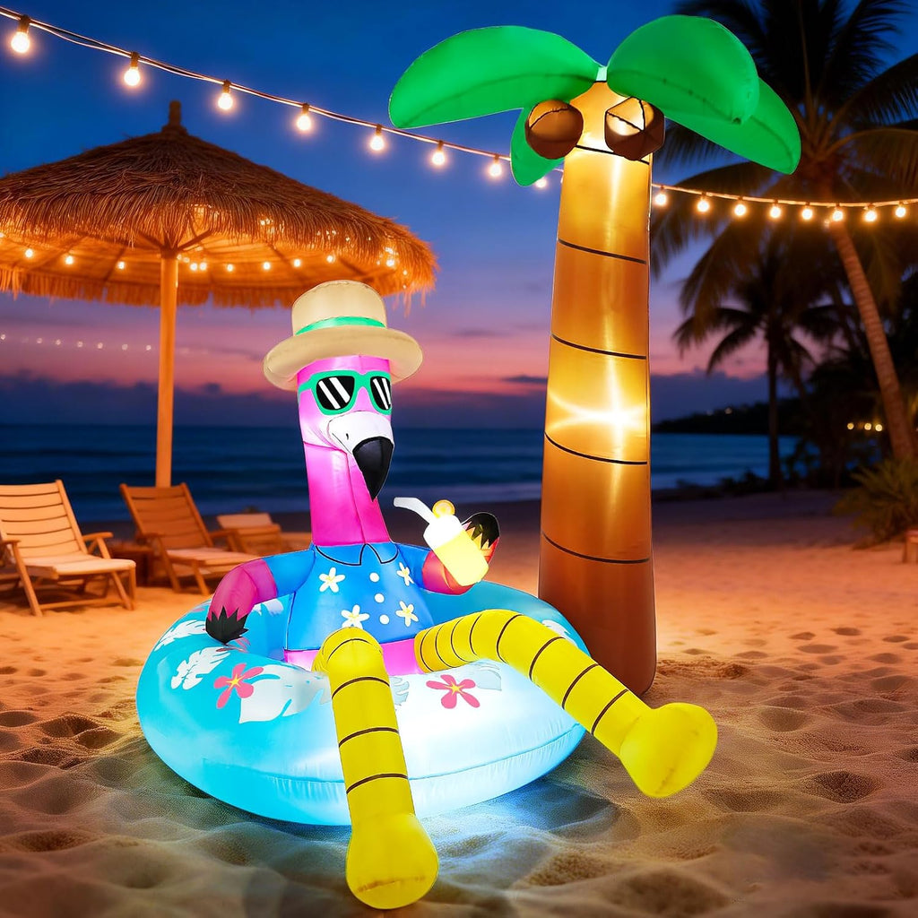 Inflatable Flamingo Outdoor Decorations 6FT Summer Inflatables Decor