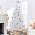 Best Choice Products Artificial White Pampas Christmas Tree, 4.5ft Premium Deluxe Unlit Pampas Grass Holiday Décor, Easy Assembly, Metal Base