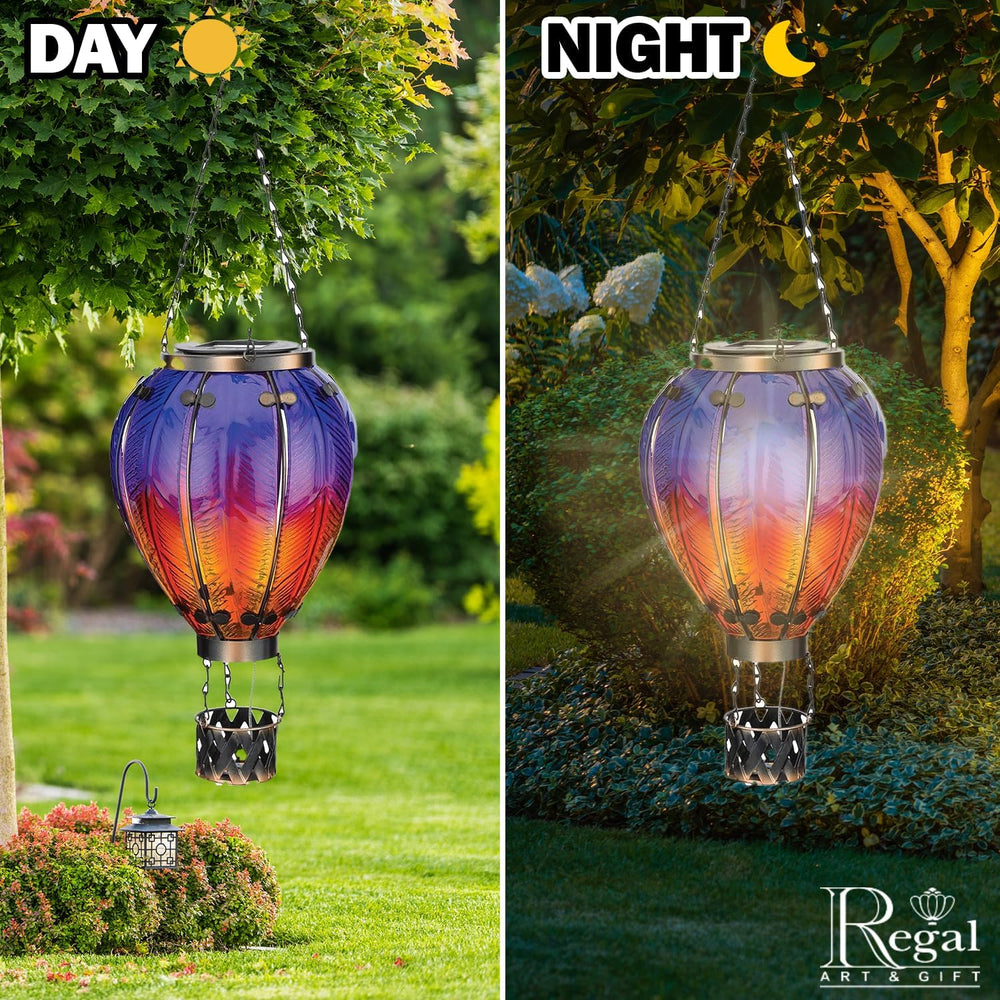 Regal Art & Gift Hot Air Balloon Solar Lantern, Hanging Outdoor Waterproof