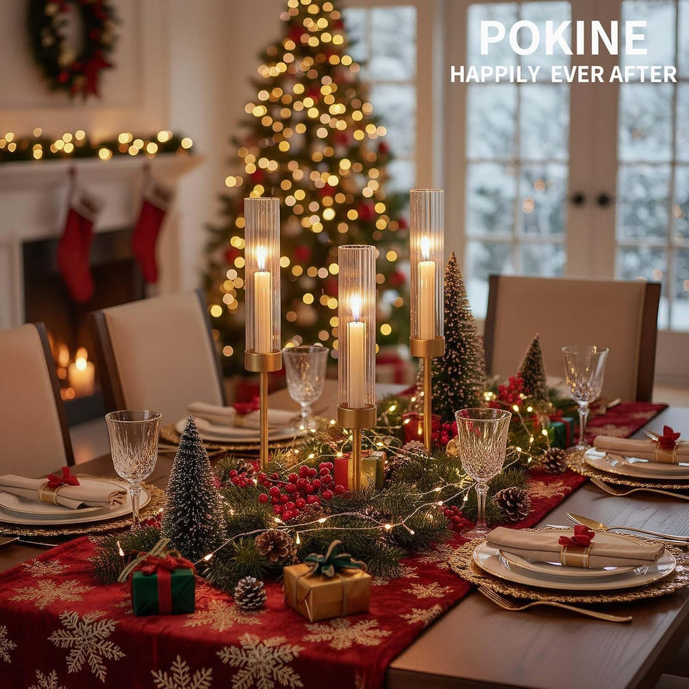 POKINE Gold Candle Holders Set of 6 for Taper Candle Holders