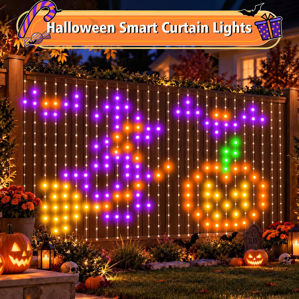 echosari 400 LED Smart Curtain Lights Plug in with App Programmable