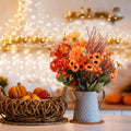 44 Bunches Artificial Fall Flowers Orange Fake Plants for Outdoor