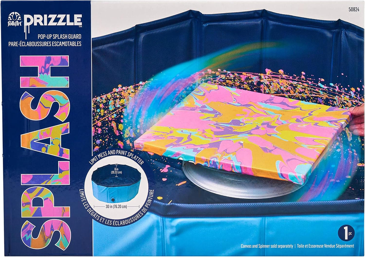 FolkArt Drizzle Pop-Up Splash Guard, Durable Tool for DIY Paint Pouring Arts and Crafts Projects, 50824