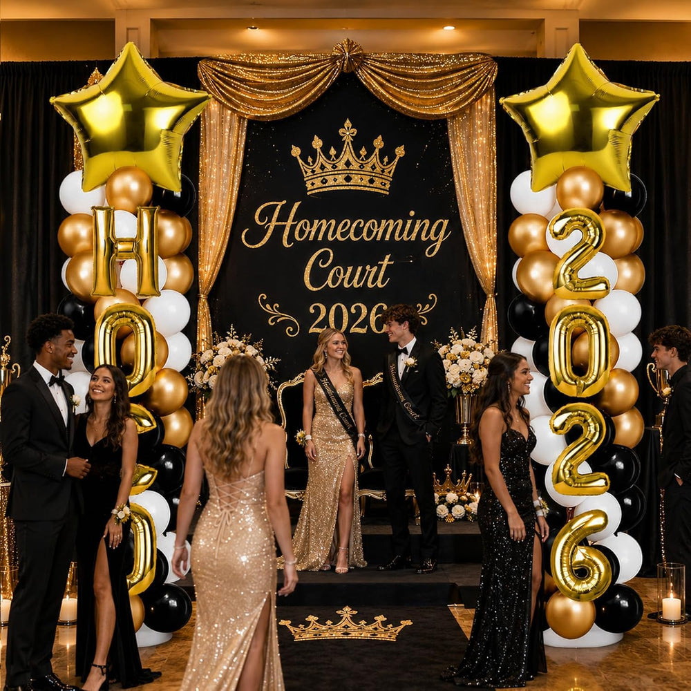 2 Sets Homecoming 2026 Balloon Column Stand Party Decorations Kits with Ballo...