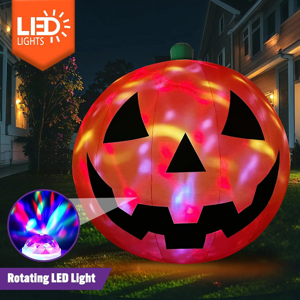 zpisf 10 ft halloween inflatables giant pumpkin outdoor, side view