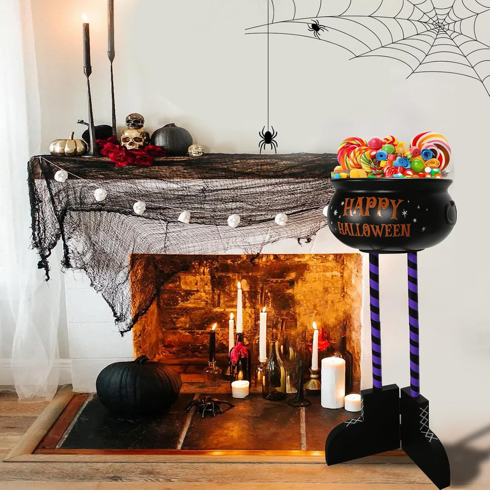 Halloween Decorations Outdoor, 32" Tall Witch Legs Candy Bowl Stand Holder