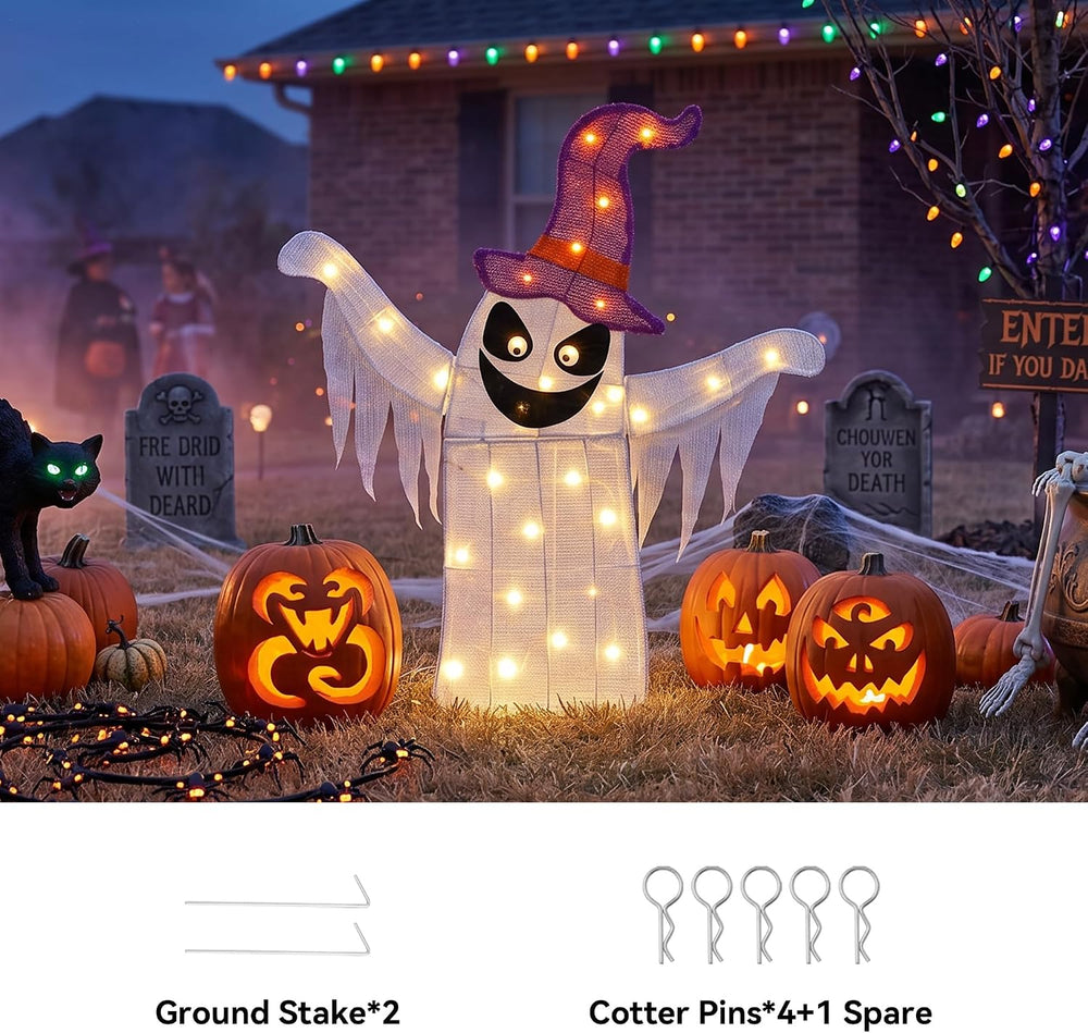 30" H Large Lighted SwingingGhost Halloween for Indoor Outdoor Decorations
