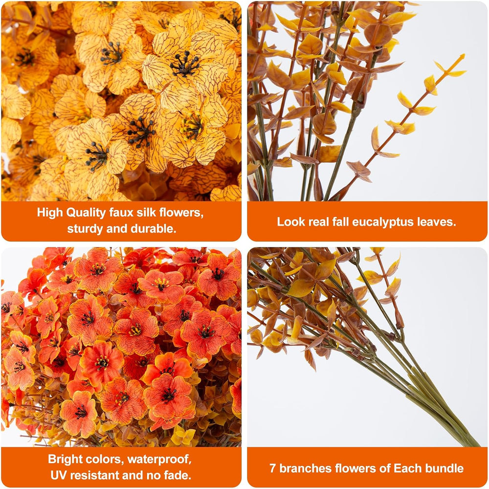 Cliselda 30 Bundles Artificial Fall Flowers for Outdoor Indoor Decoration