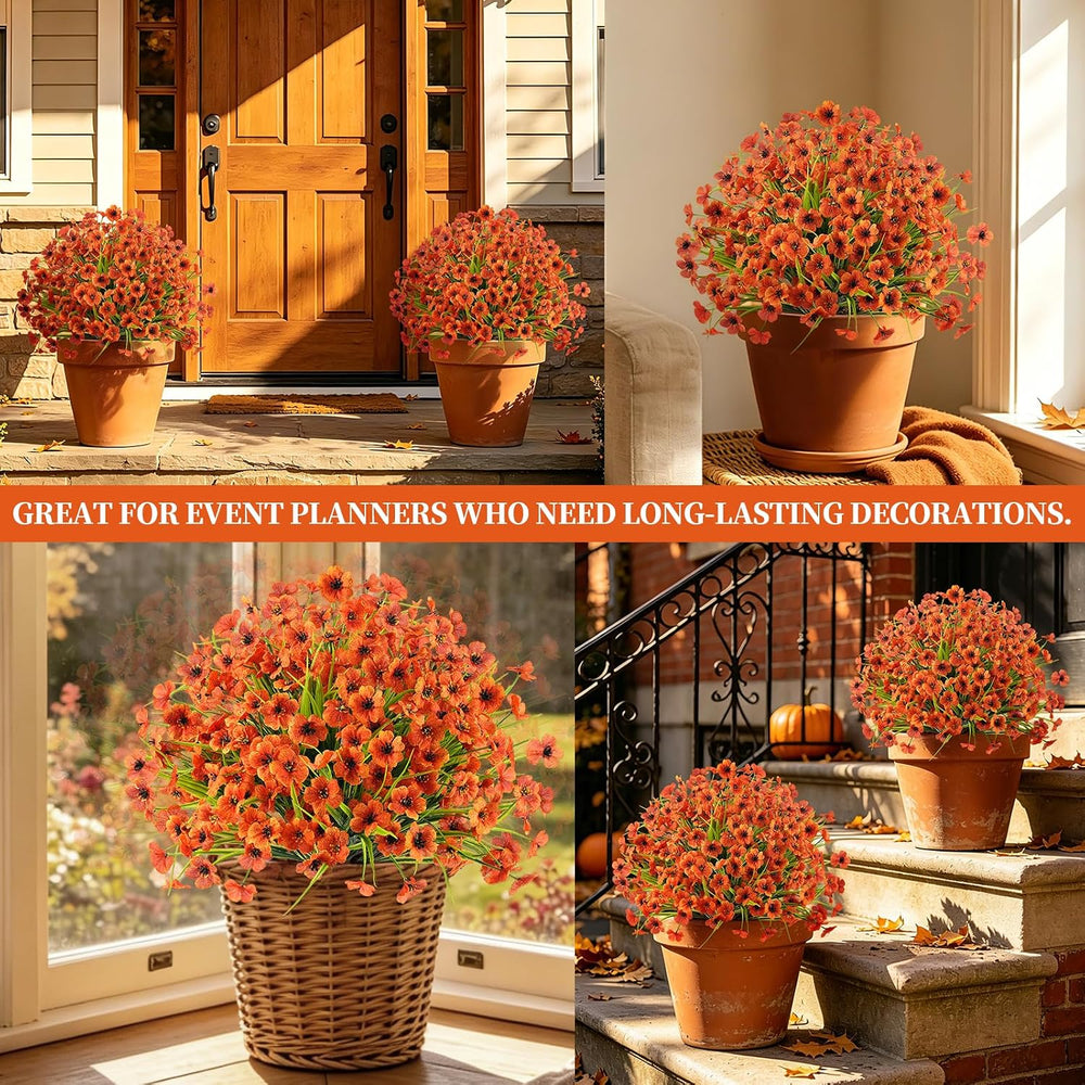 2 Pack Artificial Fall Yellow Flower Topiary Balls for Outdoor