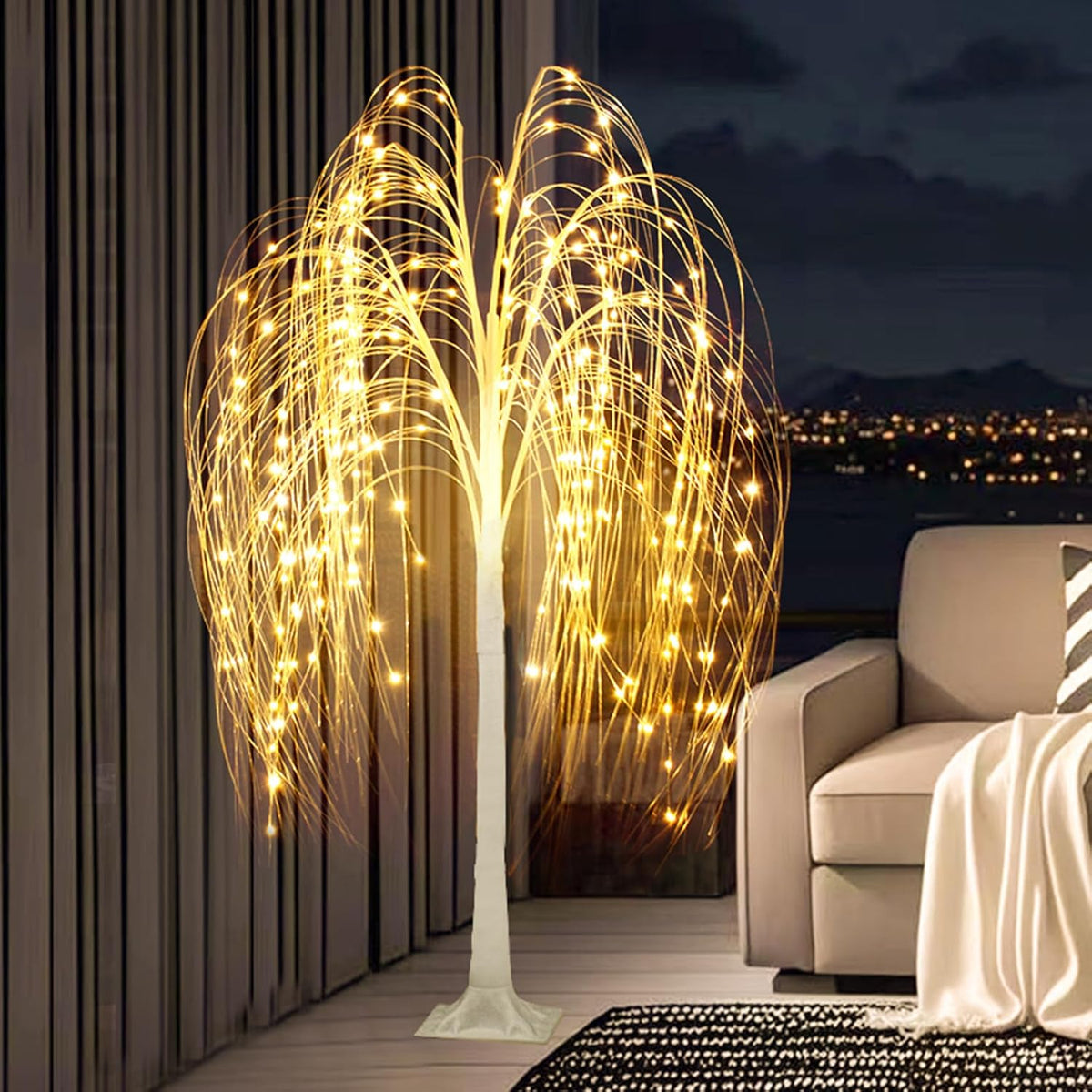 5ft lighted weeping willow tree, 216 led artificial on a desk or shelf