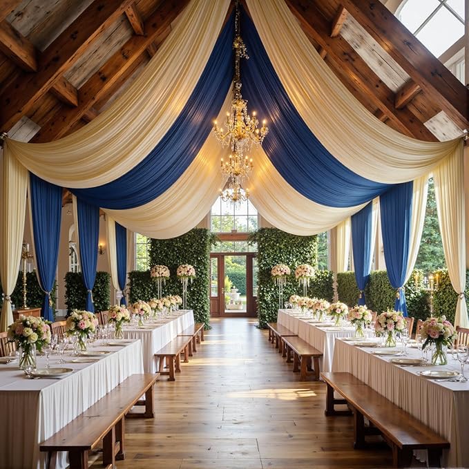 10ft x 15ft Beige Wrinkle Free Backdrop Curtains for Parties,Silky Polyester Fabric Wedding Ceiling Drapes, 2 Panels 15ft Photo Back Drop Drapes for Baby Shower Photography Stage Background Cloth