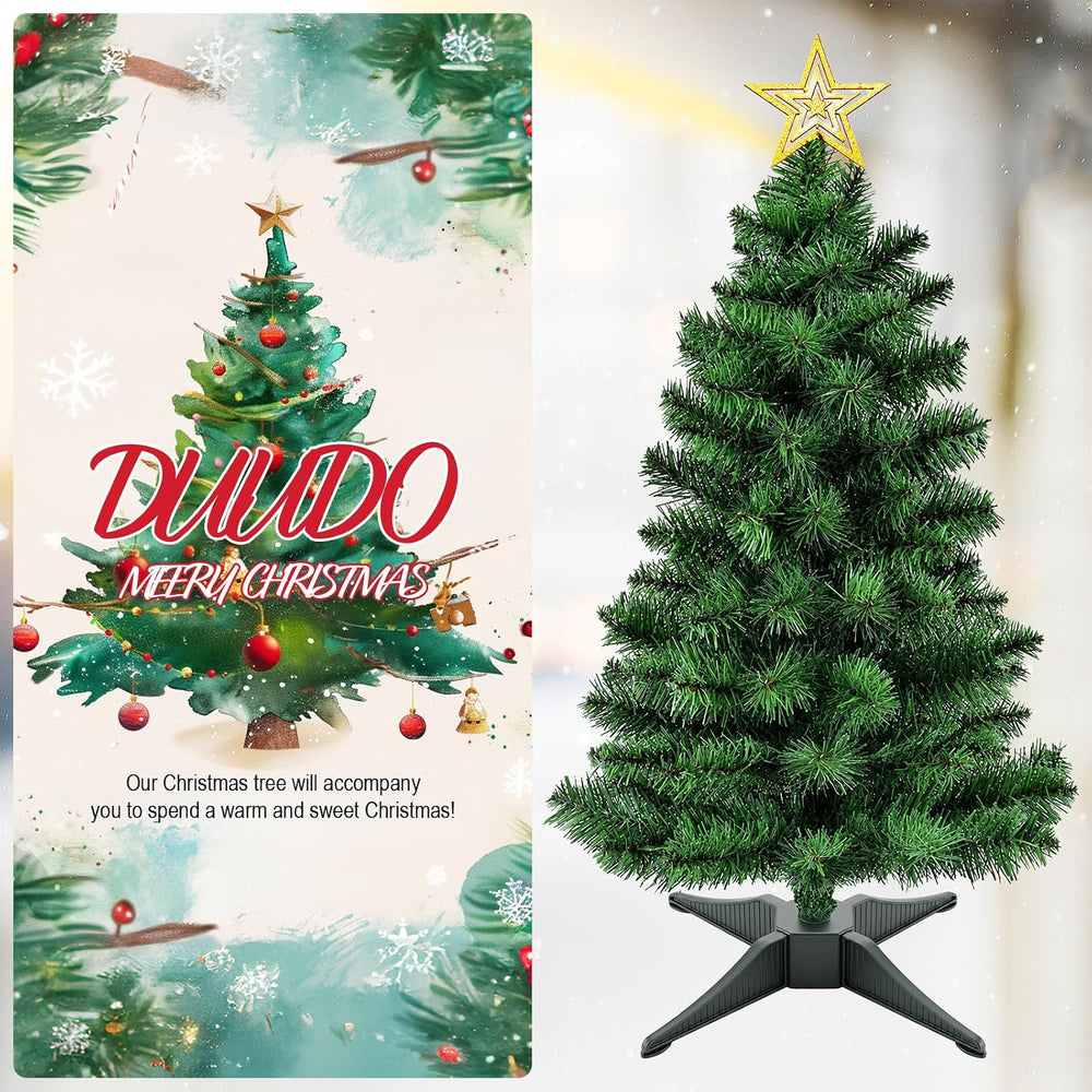 4FT Premium Hinged Artificial Holiday Small Mini Christmas Tree for Tabletop,...