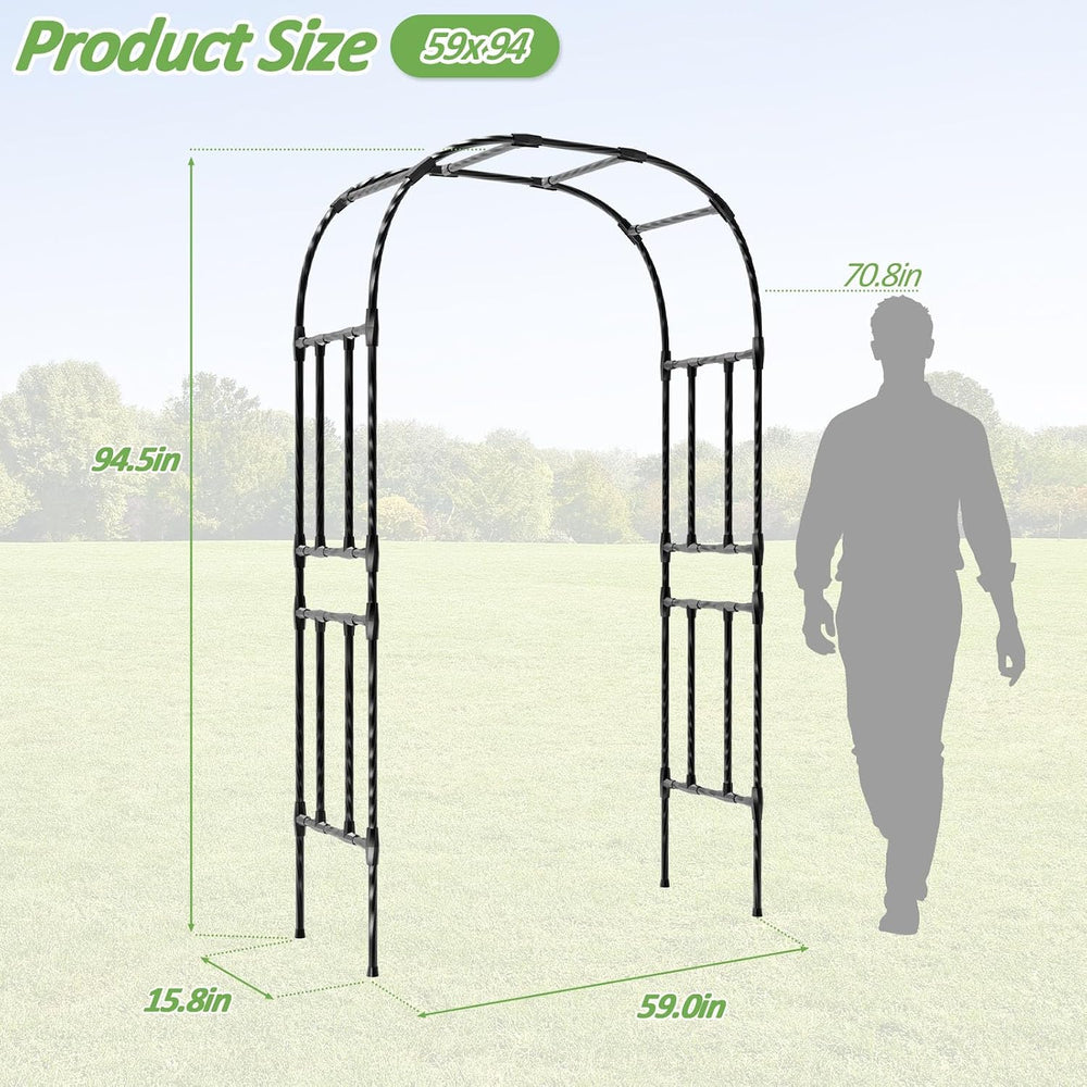 Thickened Metal Garden Arch-59L*94.5H,Trellis for Climbing Plants Outdoor
