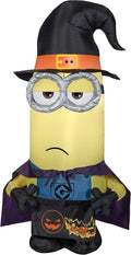Gemmy 3.5' Airblown Inflatable Minion Kevin as Witch Universal